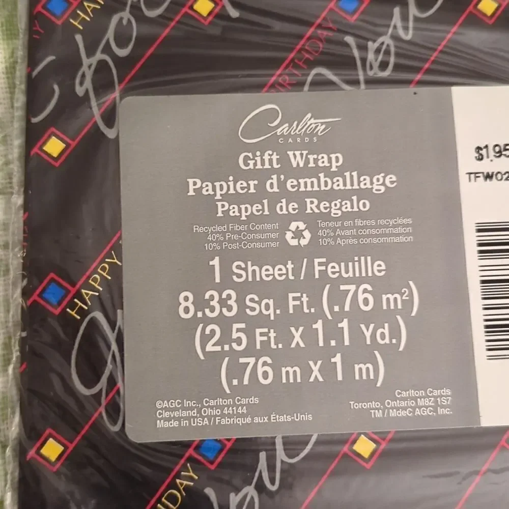 Vintage 80s Happy Birthday wrapping paper 🆕‎